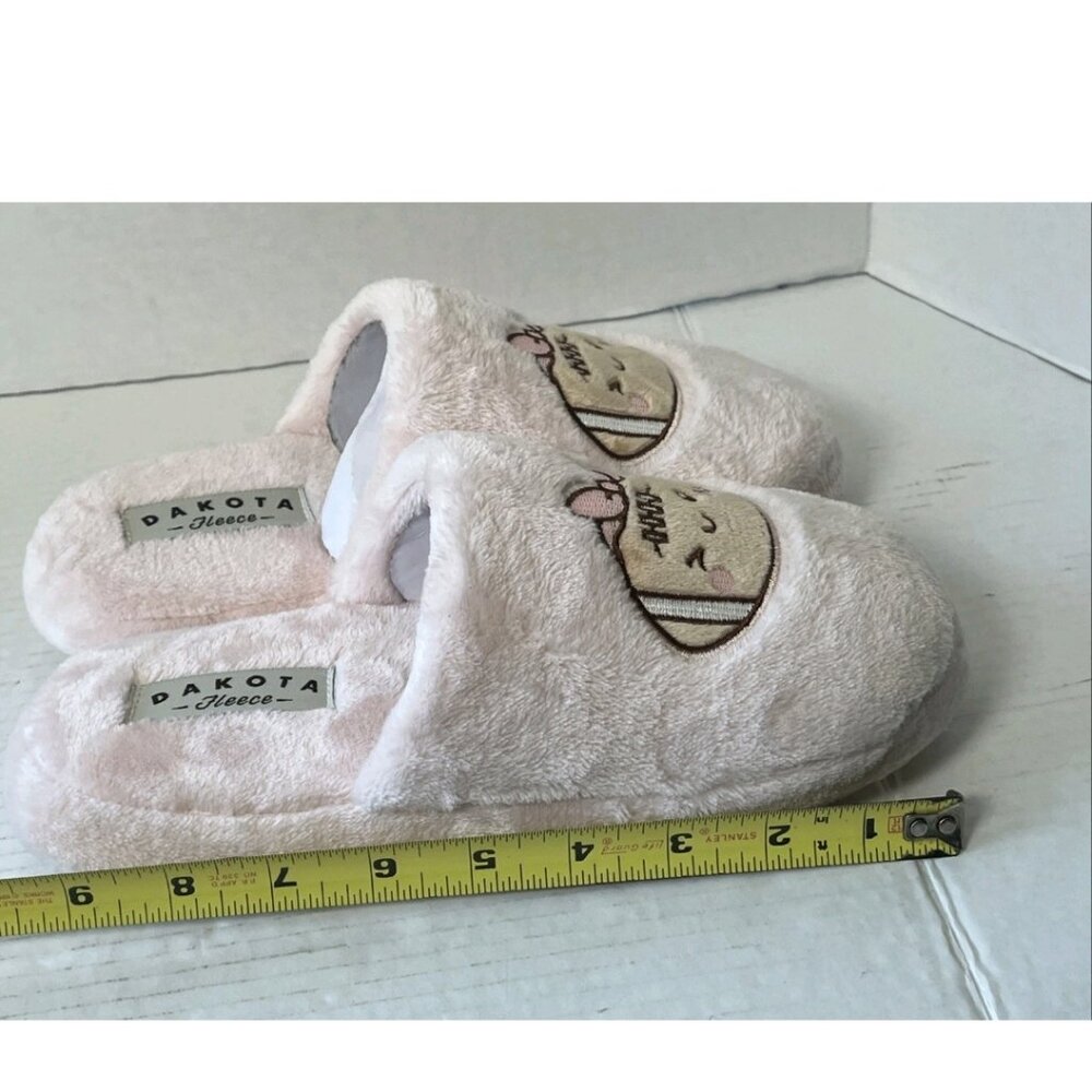 Dakota Pink Plush Slippers Womens Size 7-8 Cozy Fleece Slip On NEW - Picture 10 of 11